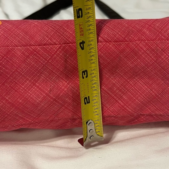 Thirty One Pink Blue White Floral Embroidered Appliqué Skirt Purse Shoulder Bag - Picture 11 of 12